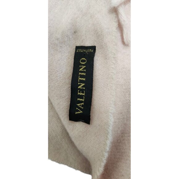 VALENTINO Scarf Unisex Solid Ivory Rectangular 100% Wool Made In Italy - Picture 6 of 8